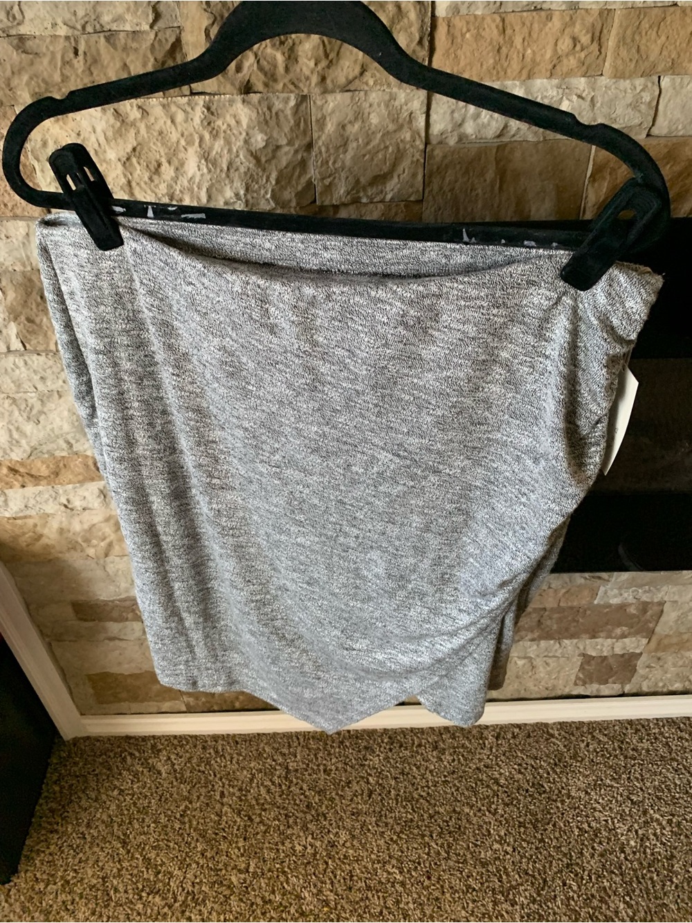 Brand New A New Day Gray Women's Knit Skirt with Ruching On Side Stretchy
